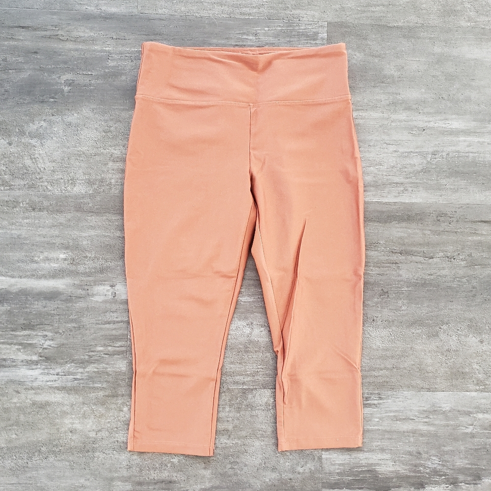 Burnt Orange Metallic F21 Fitted Athletic Capri